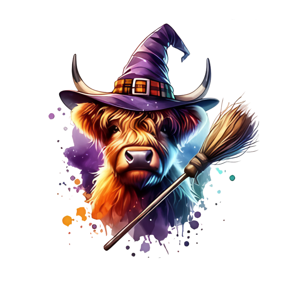 Highland Cow Halloween Stickers Pack of 10