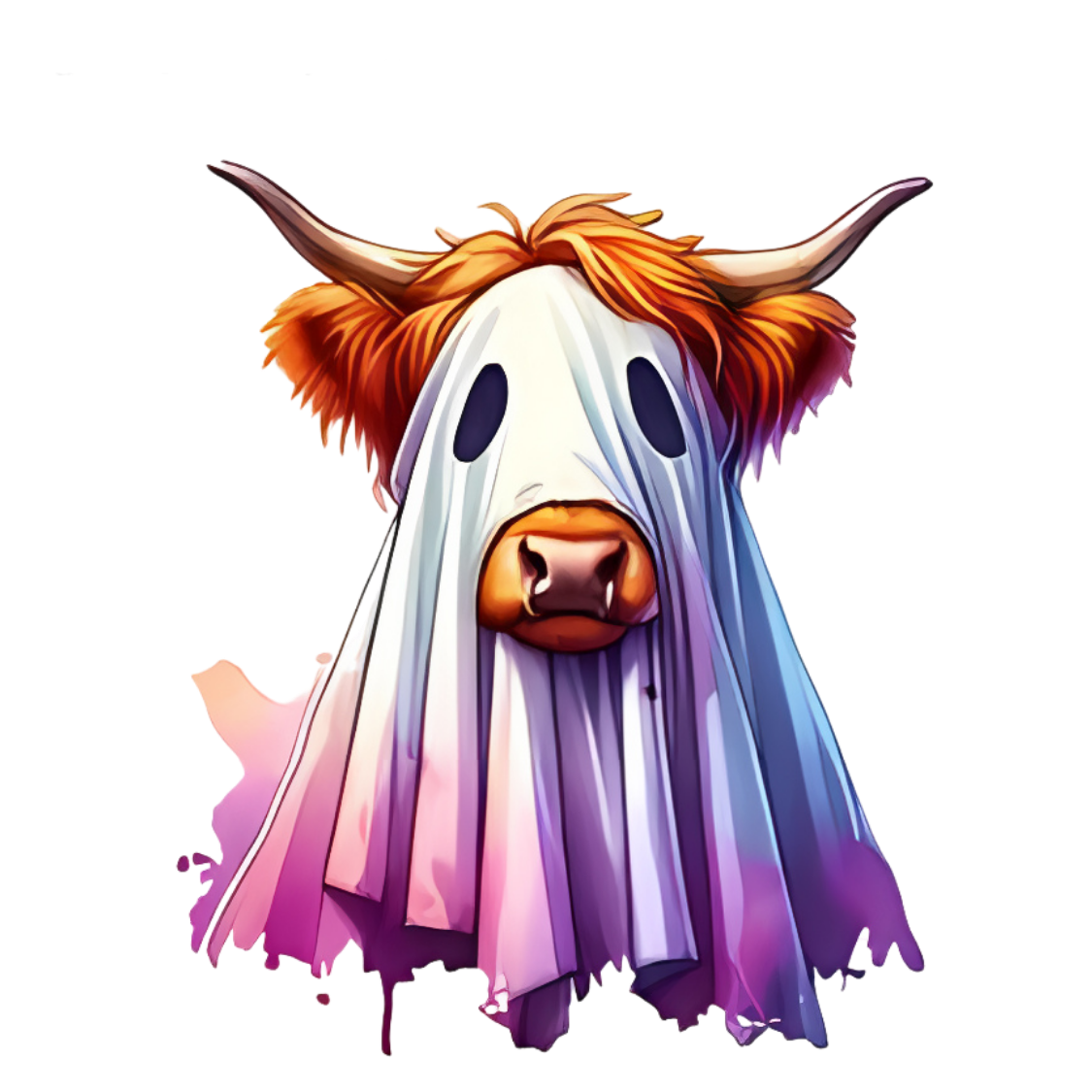 Highland Cow Halloween Stickers Pack of 10
