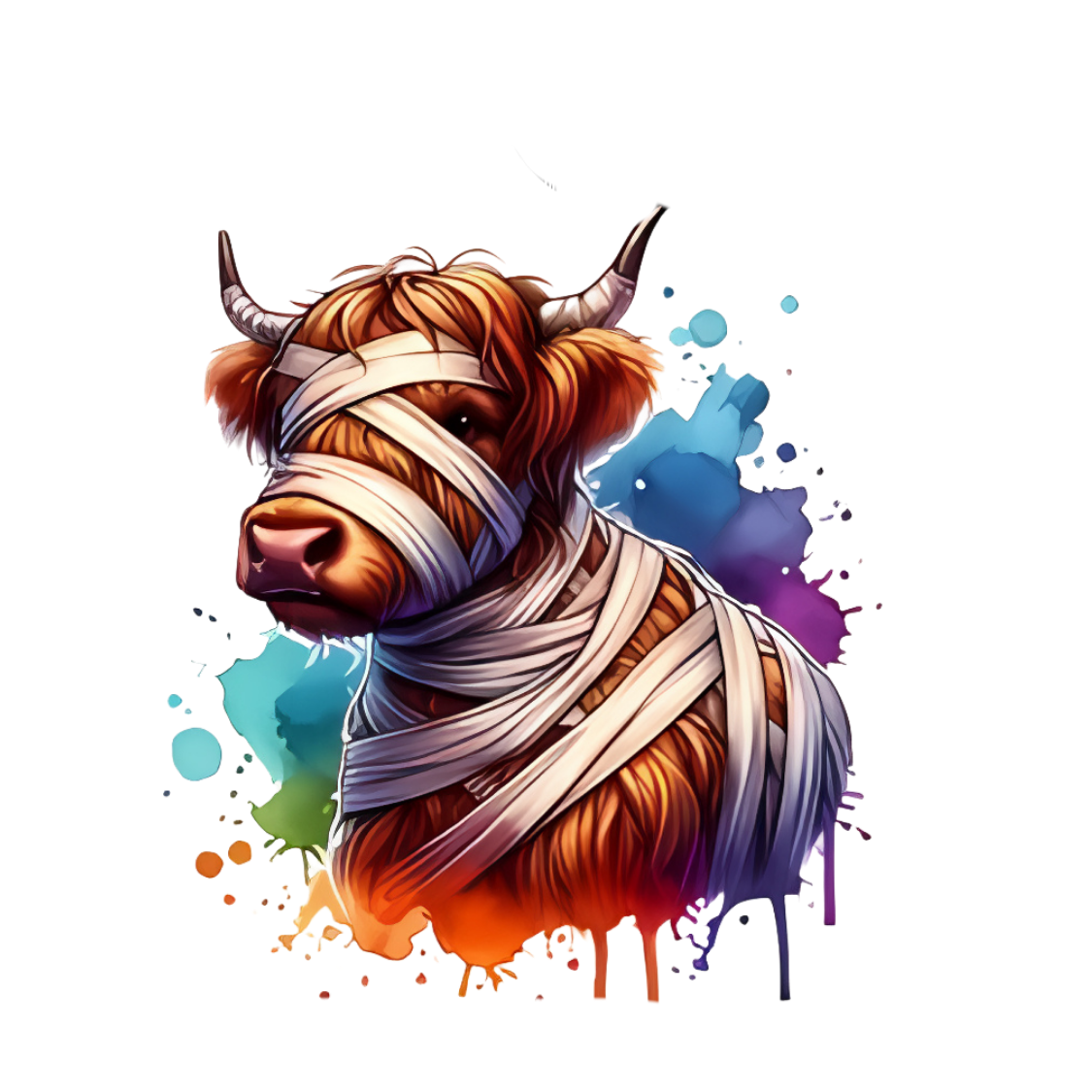 Highland Cow Halloween Stickers Pack of 10