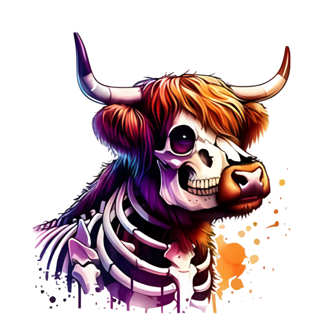 Highland Cow Halloween Stickers Pack of 10