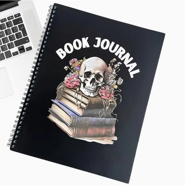 Book Journal with Skull and Books