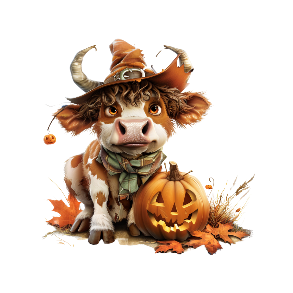 Highland Cow Halloween Stickers Pack of 10