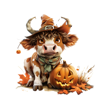 Highland Cow Halloween Stickers Pack of 10