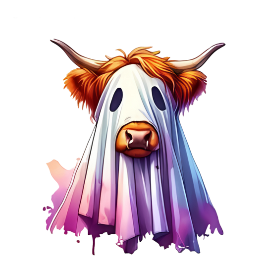 Highland Cow Halloween Stickers Pack of 10