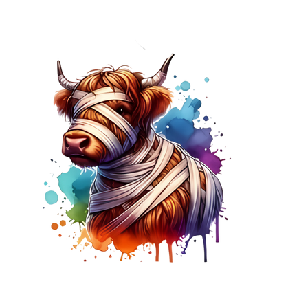 Highland Cow Halloween Stickers Pack of 10