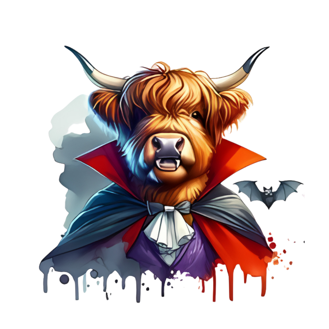 Highland Cow Halloween Stickers Pack of 10
