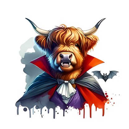 Highland Cow Halloween Stickers Pack of 10