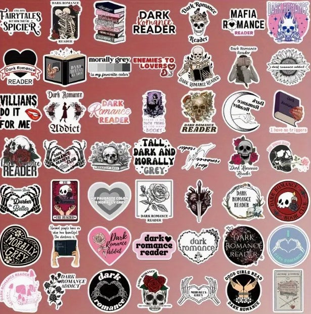 10 Mystery Dark Romance Stickers